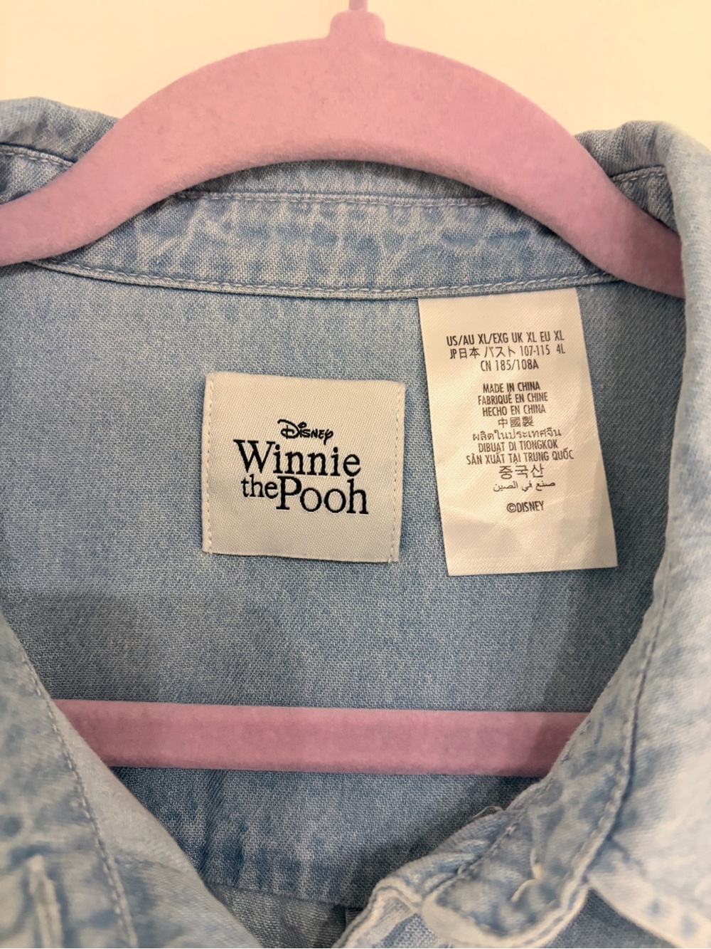 Disney Light Blue Denim Button-Up wirh Winnie the Pooh and Friends - Picture 2 of 2